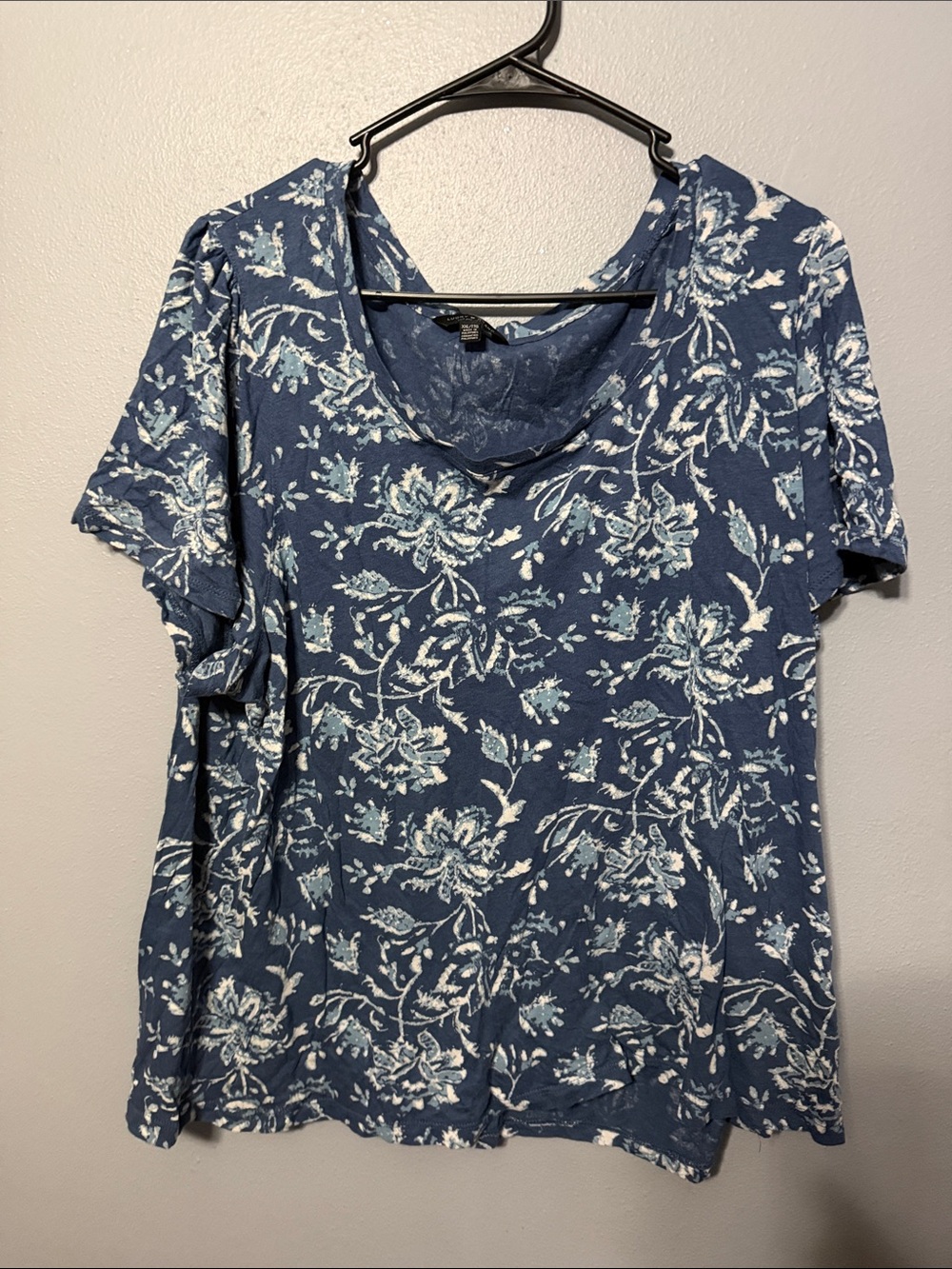 Lucky Brand Blue Floral Short Sleeve Tee